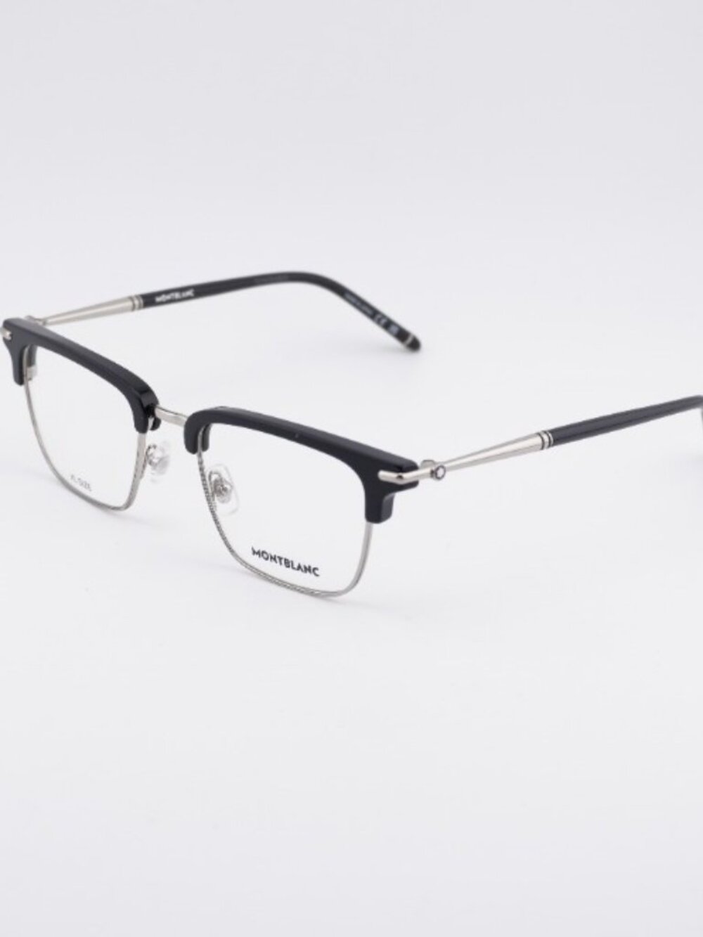 Montblanc MB0243O 001 Eyeglasses Black/Silver 52mm Square Frame